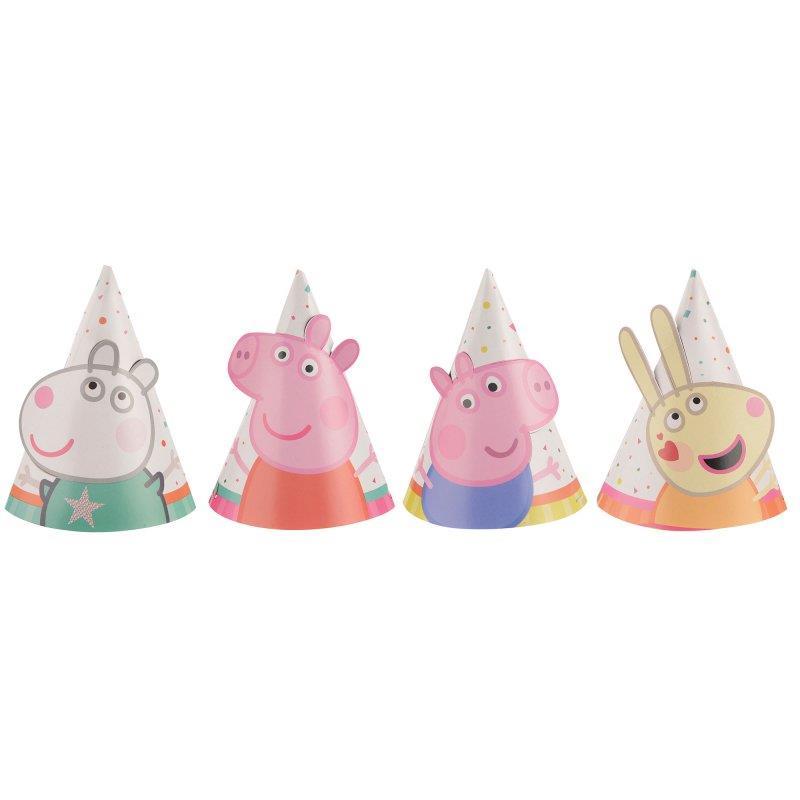 Peppa Pig Confetti Cone Hats Mini Pk/8