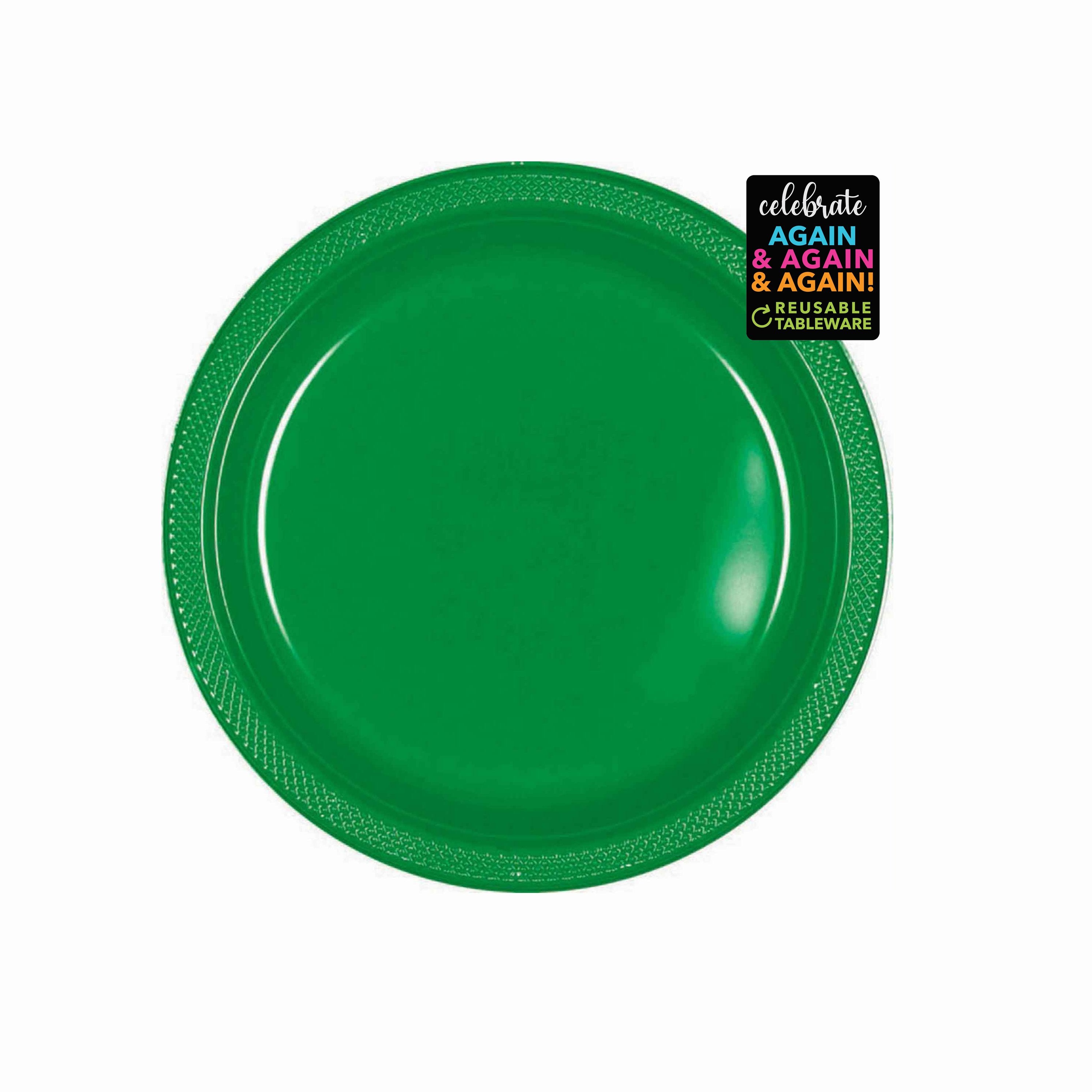 Plates 177mm Festive Green Plastic Pk/20- Discontinued Line Last Chance