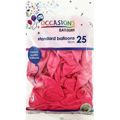 Latex Balloons Pink 30cm Occasions Budget Pk/25