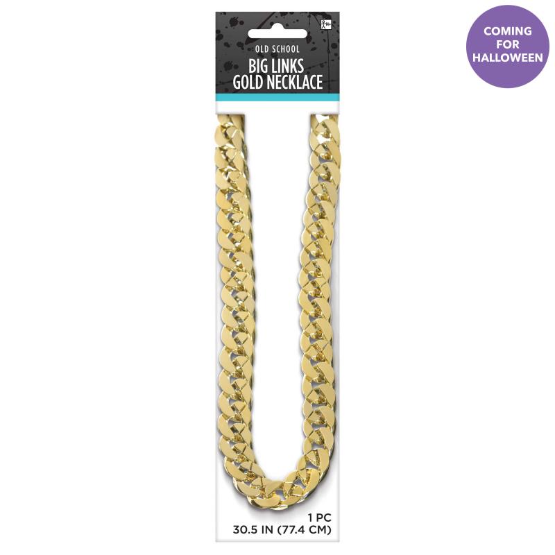 Necklace Big Link Gold Chain Bling 77cm Disco/Pimp