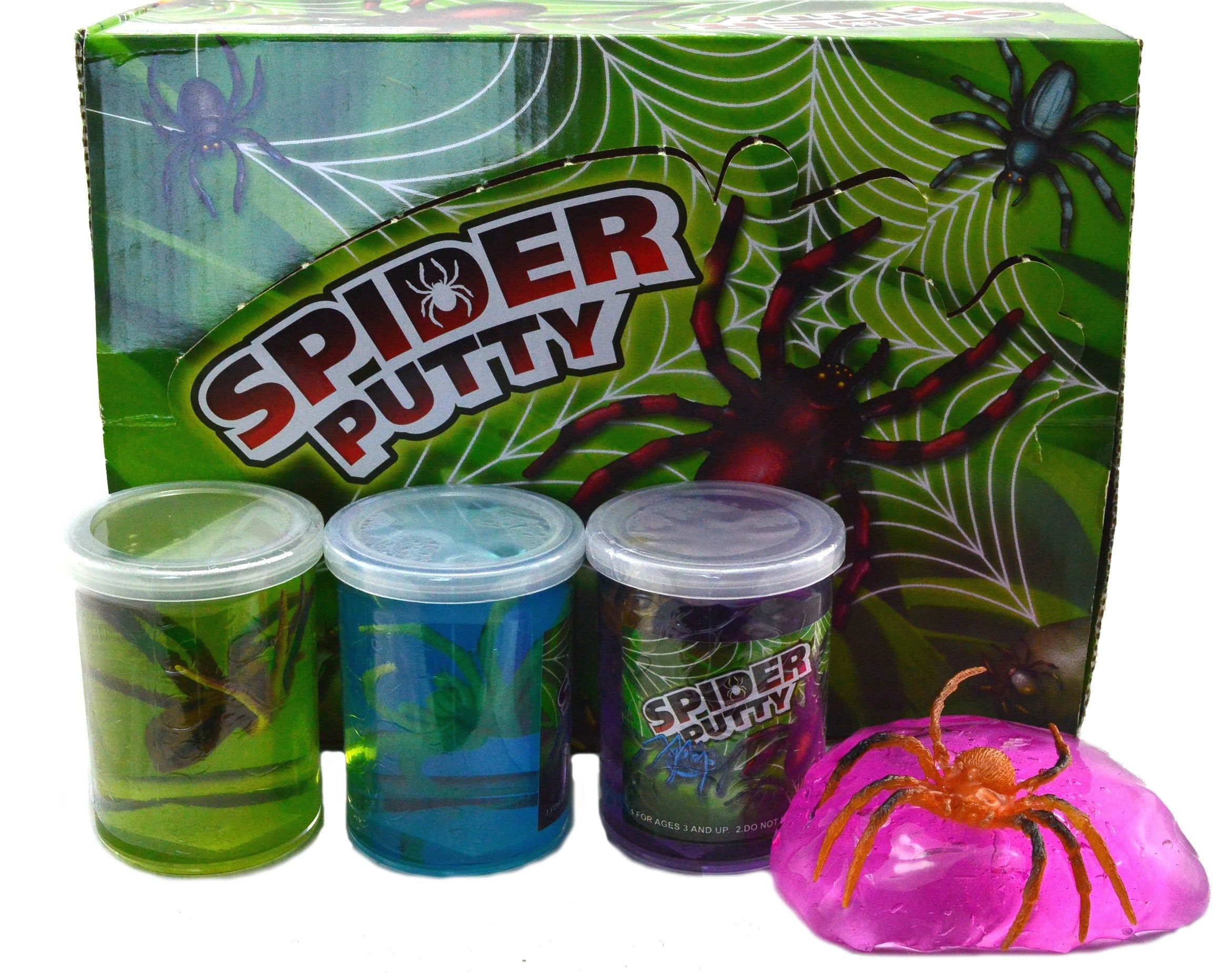 Putty Spider Amoeba 7.5cm Tub Assorted Colours Each