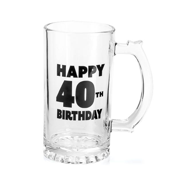 Beer Stein Happy 40th Birthday - Discontinued Line Last Chance To Buy
