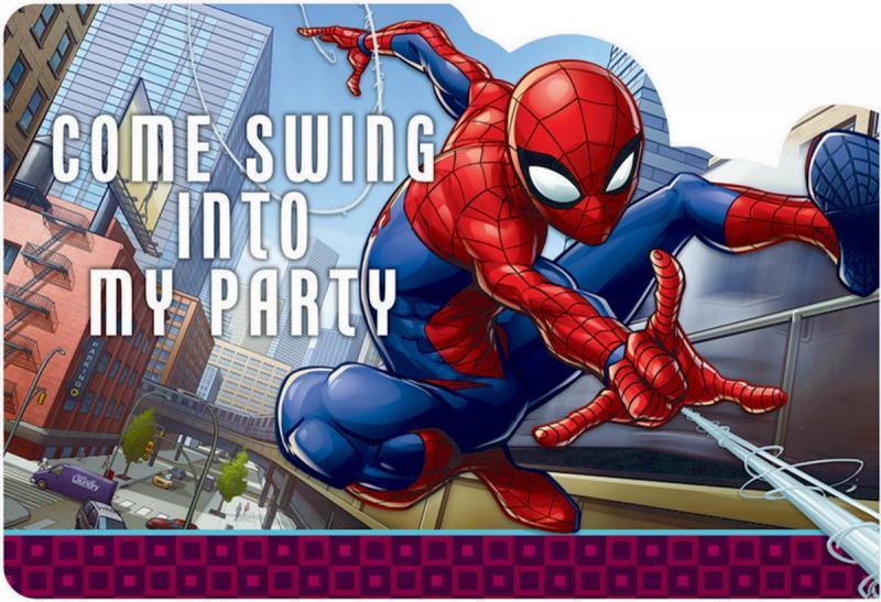 Spiderman Webbed Invitations Postcard Pk/8