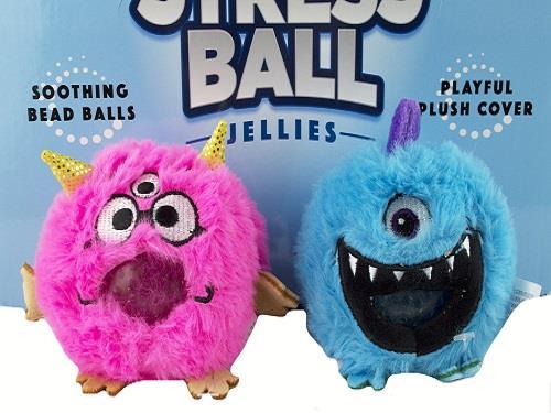 Novelty Monster Plush Jelly Balls Assorted Colours 10.5cm Each