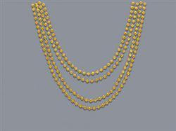 Necklaces Bead Metallic Gold Pk/4