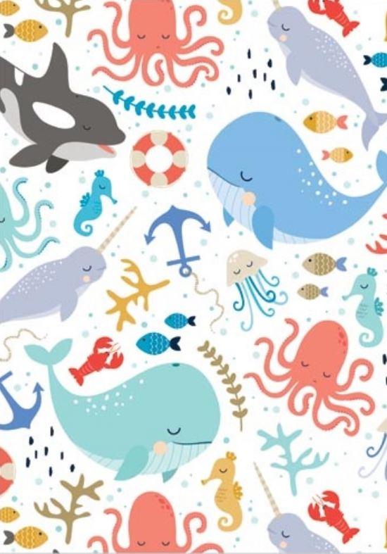 Gift Wrapping Paper Under The Sea Animals