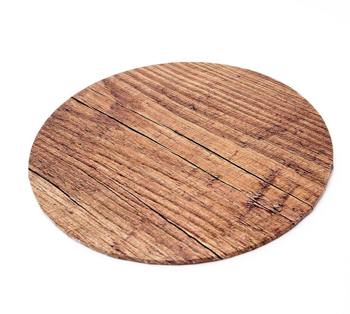 Cake Board Round Wood Look 14 Inch