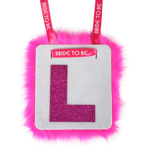 L Plate With Fluff & Ribbon