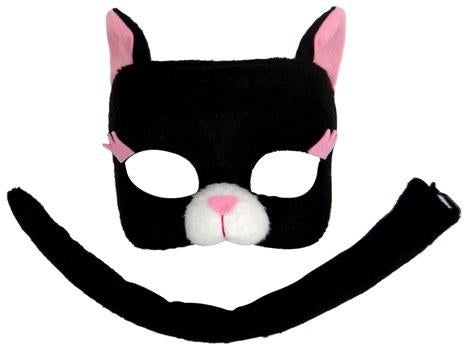 Animal Costume Mask Set Deluxe Cat Black/White