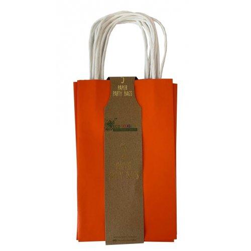 Party Loot Bag Paper Orange Pk/5