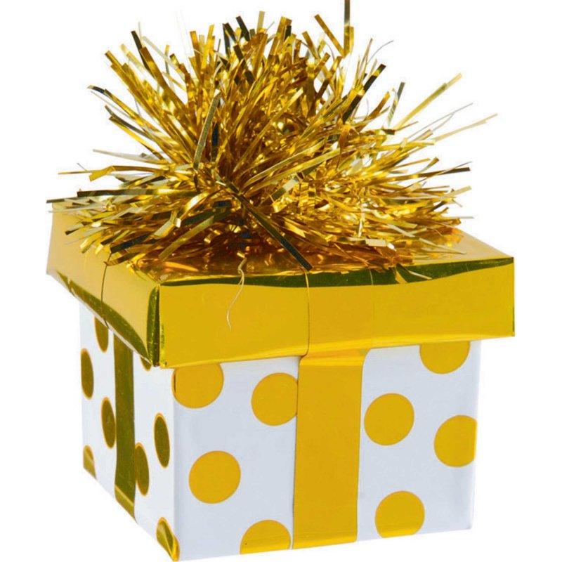 Balloon Weight Gift Box Gold Dots + Discontinued