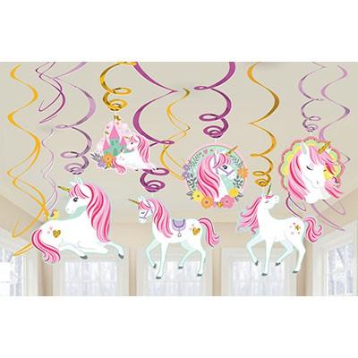 Magical Unicorn Hanging Swirls Pk12