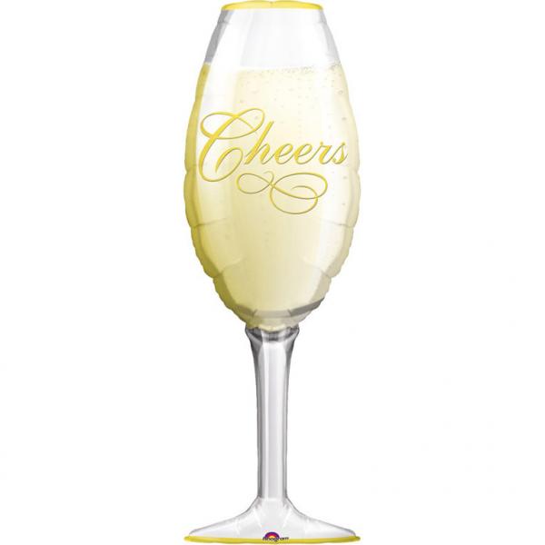 Balloon Foil Shape Cheers Glass