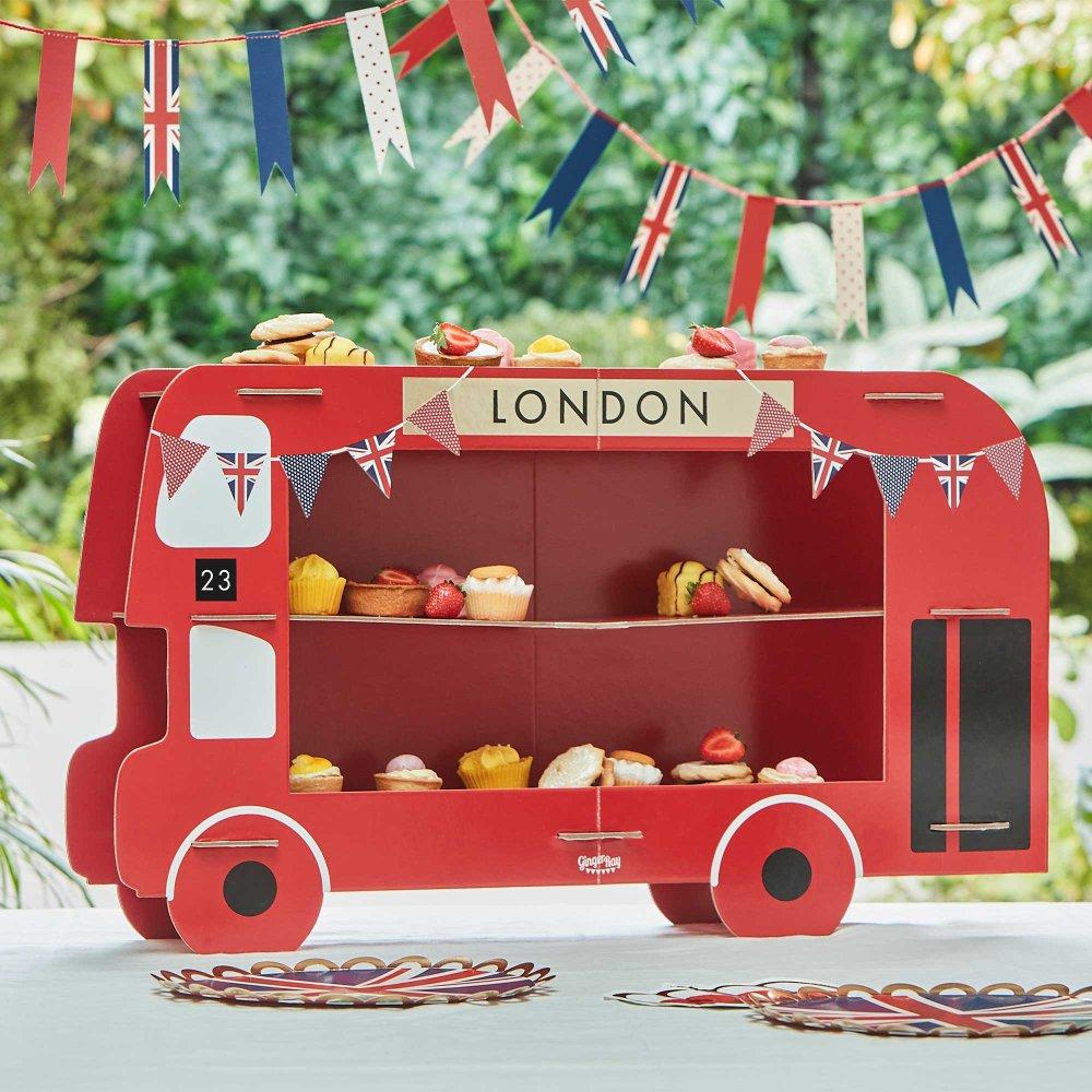 Party Red London Bus Cupcake & Sandwich Stand Each