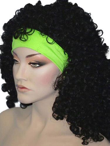 Headband 1980s Lycra Neon Green