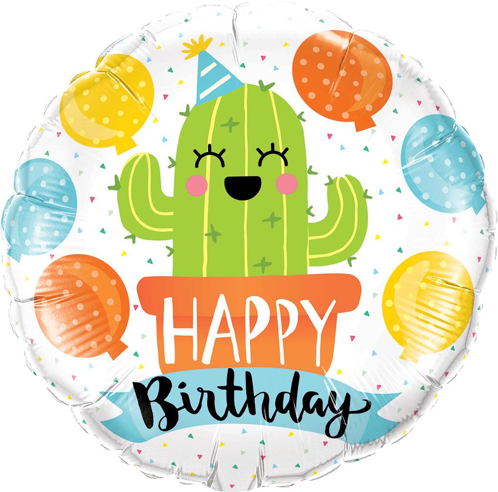 Balloon Foil 45cm Birthday Cactuses