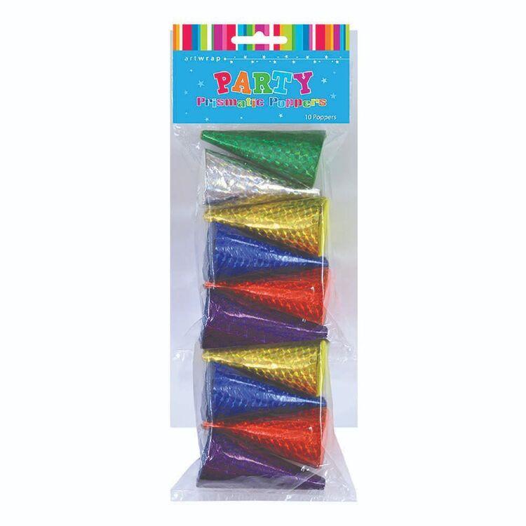 Party Poppers Prismatic Pk/10