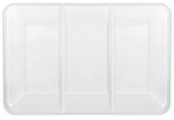 Catering Tray White Compartment Plastic Rectangle