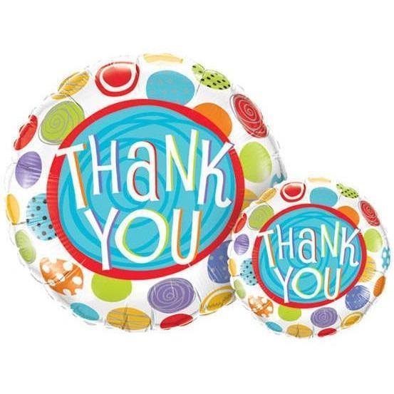 Balloon Foil 45cm Thankyou Dots