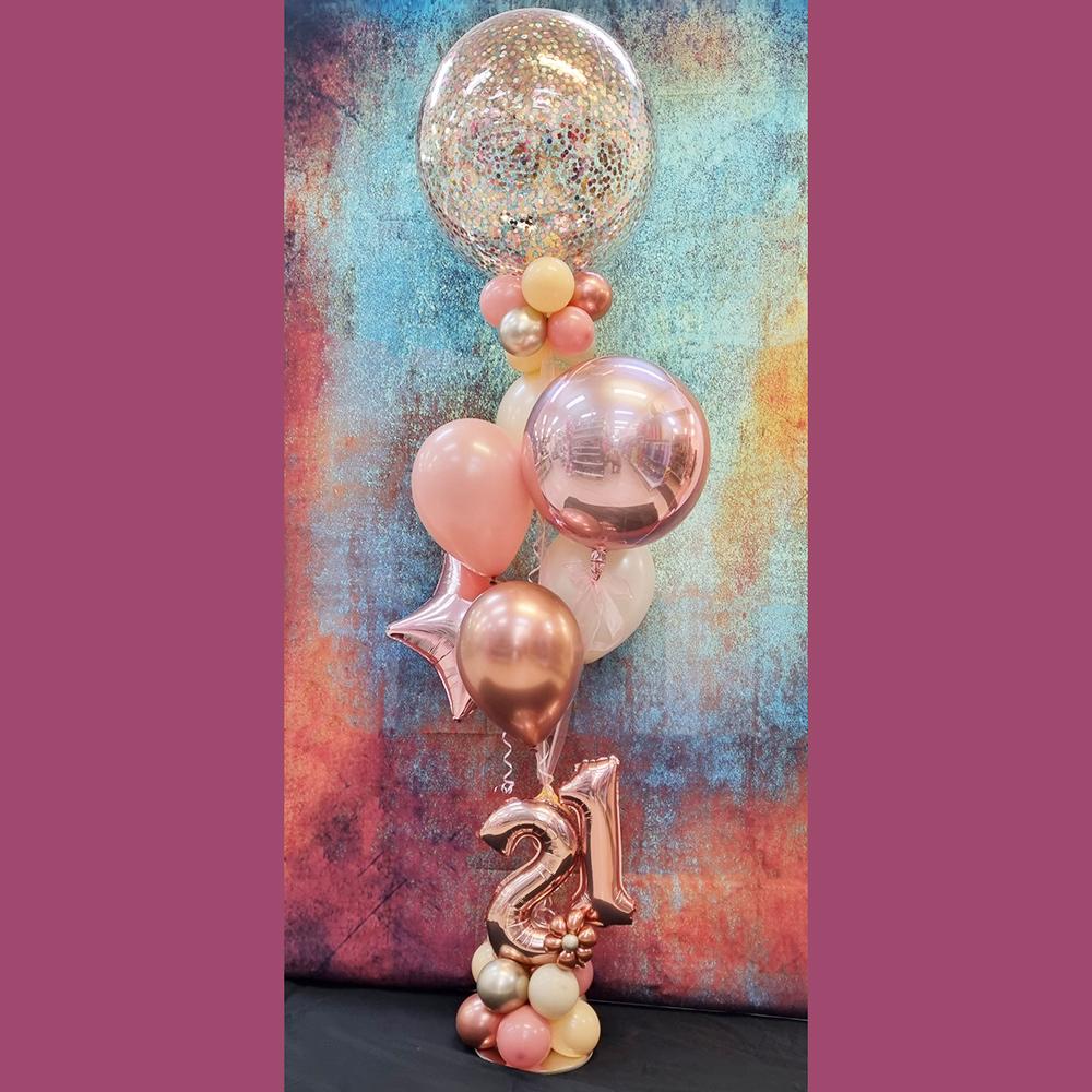 Balloon Bouquet Rose Gold Aged Birthday