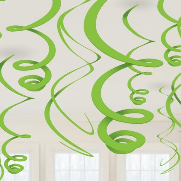 Hanging Swirls Green 55.8cm Pk/12