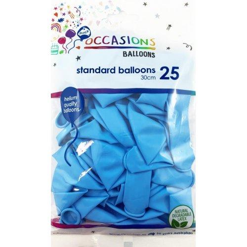 Latex Balloons Light Blue 30cm Occasions Budget Pk/25
