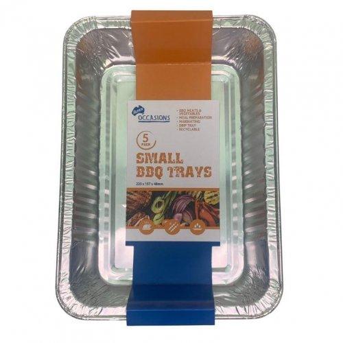 Foil Bbq Tray Small Pk/5 - 220x157x48mm