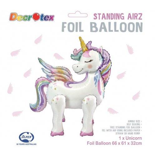 Balloon Foil Standing Airz Unicorn 66cm X 61cm X 32cm Air Fill Only