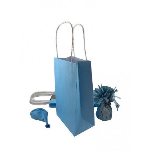 Party Loot Bag Paper Pastel Light Blue Pk/5