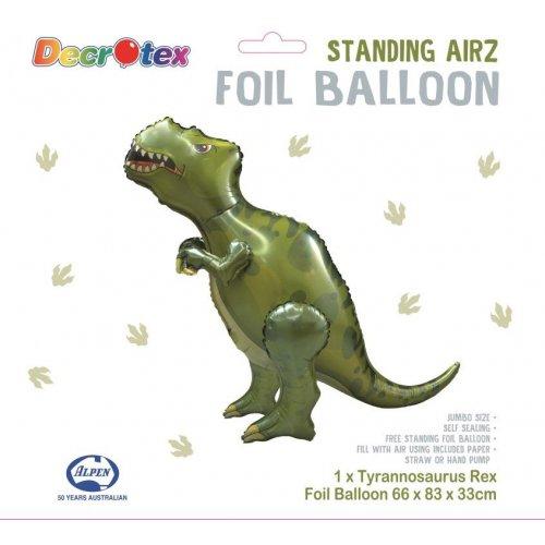 Balloon Foil Standing Airz Tyrannosaurus 66cm X 83cm X 33cm Air Fill Only