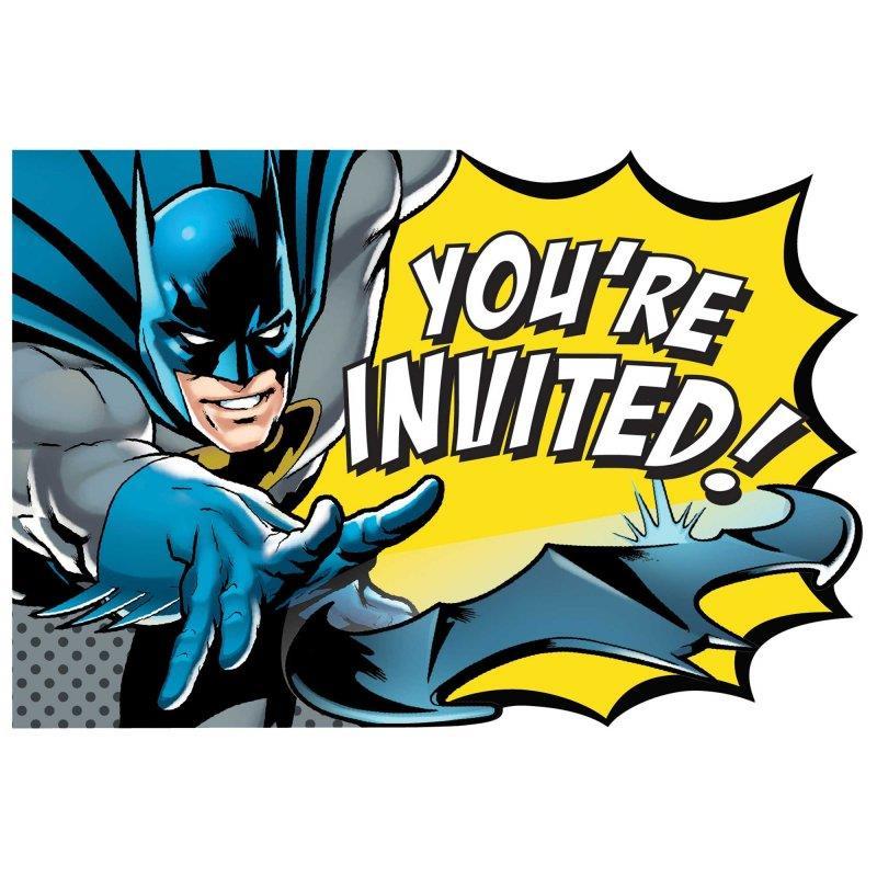 Batman Heroes Unite Invitations Pk/8