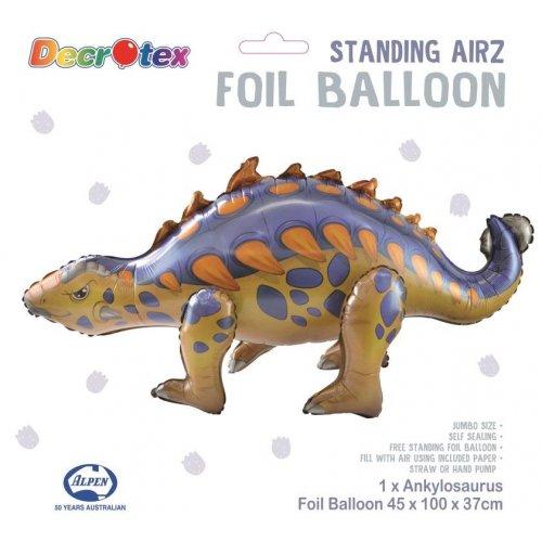 Balloon Foil Standing Airz Ankylosaurus 45cm X 100cm X 37cm Airfill Only