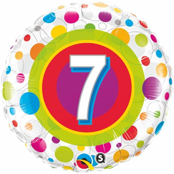 Balloon Foil 45cm 7th Birthday Colourful  Last Chance Buy
