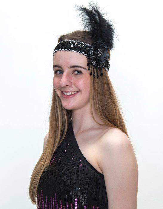 Headband Flapper Deluxe Black With Silver 1920s Last Chance Buy