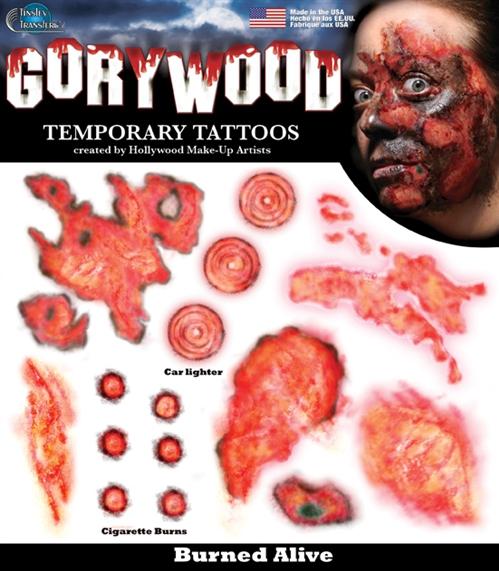 Temporary Tattoos Fx Burned Alive Trauma Kit Pk/16 Pieces Tinsley Brand