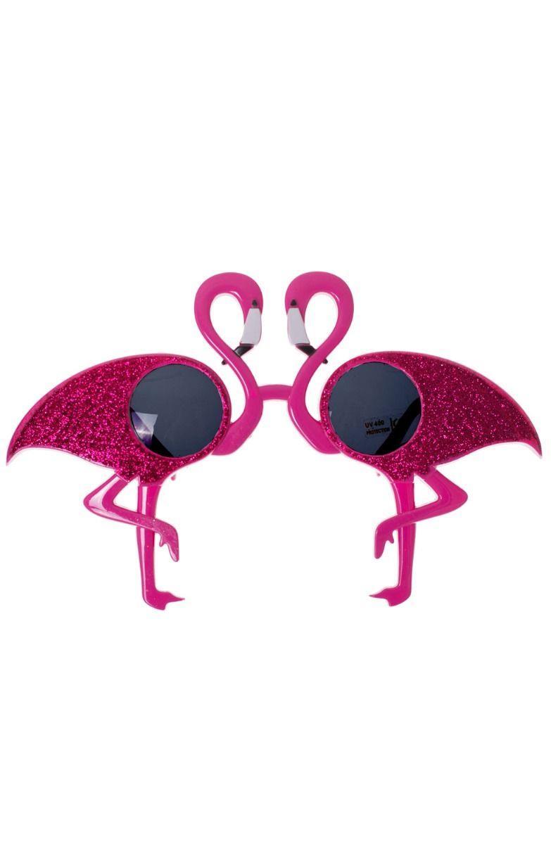 Glasses Pink Flamingo Design Tropical