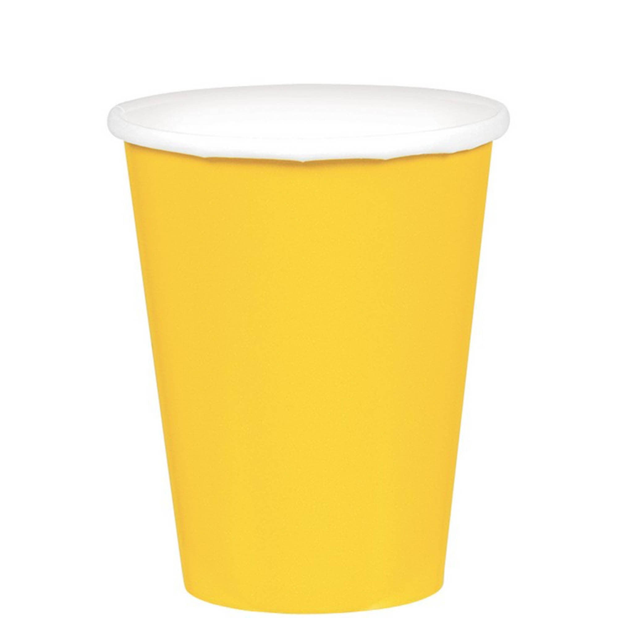 Cups 266ml Paper Yellow Sunshine 20 Pack