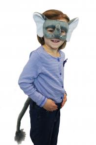 Animal Costume Mask Set Deluxe Elephant Grey