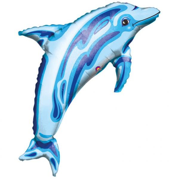 Balloon Foil Shape Dolphin Ocean Blue