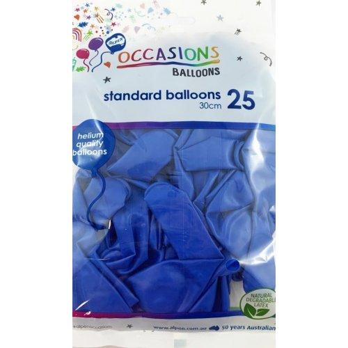Latex Balloons Blue 30cm Occasions Budget Pk/25