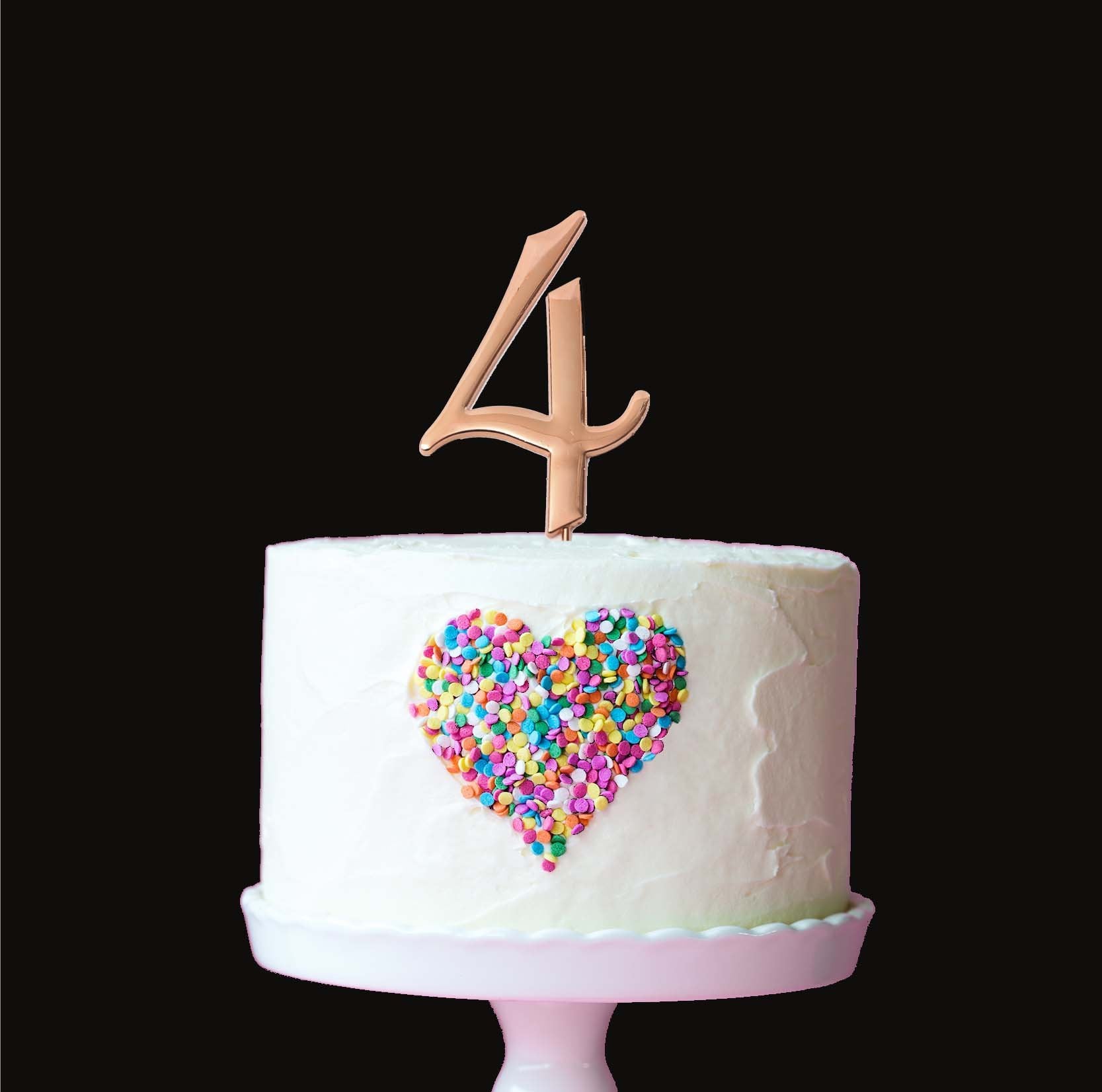 Topper Rose Gold 7cm Num 4