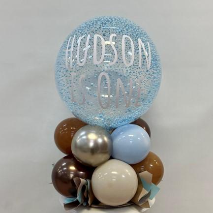 Centrepiece With Small Custom Message Confetti Balls Balloon