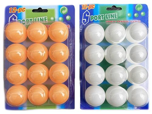 Novelty Ping Pong Balls 4cm Pk/12 Assorted Eithier White Or Orange